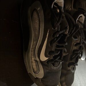 Nike Black and Gray Running Shoes with White Swoosh